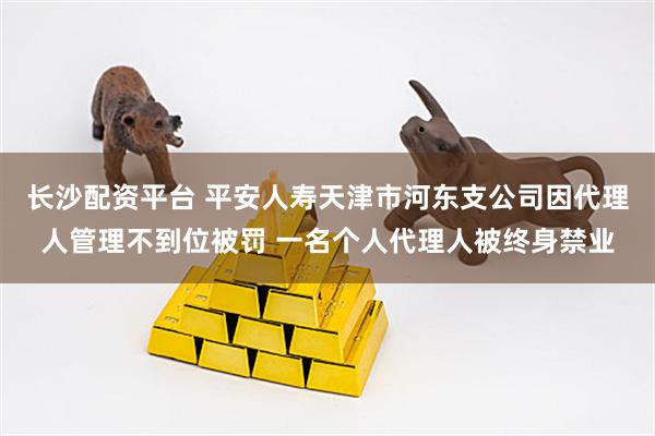 长沙配资平台 平安人寿天津市河东支公司因代理人管理不到位被罚 一名个人代理人被终身禁业